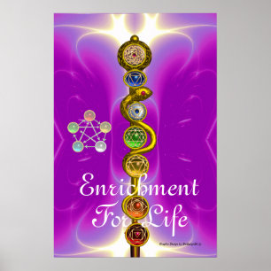 PÓSTER ROD DE ASCLEPIUS 7 CHAKRAS,YOGA ,ENERGÍA ESPIRITUA