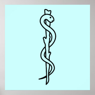 Póster Rod de Asclepius [símbolo médico]