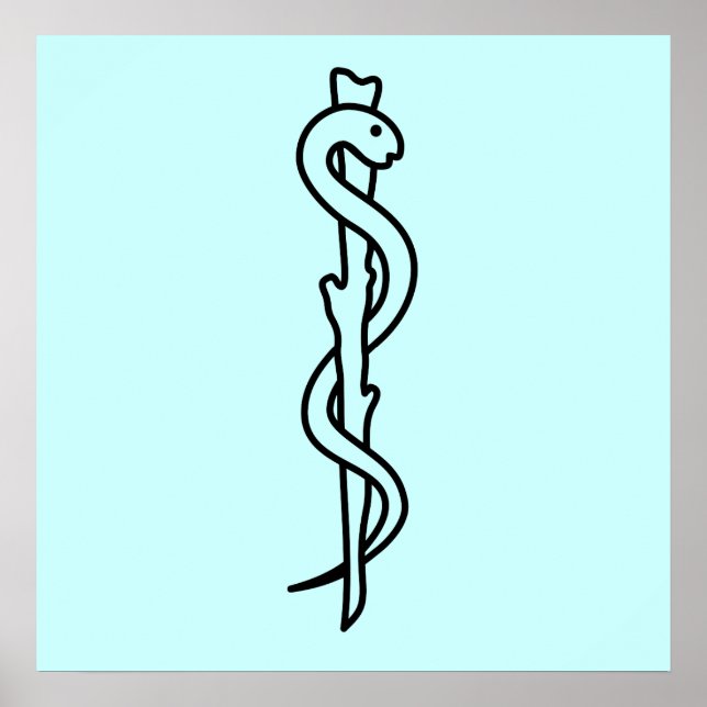Póster Rod de Asclepius [símbolo médico] (Frente)