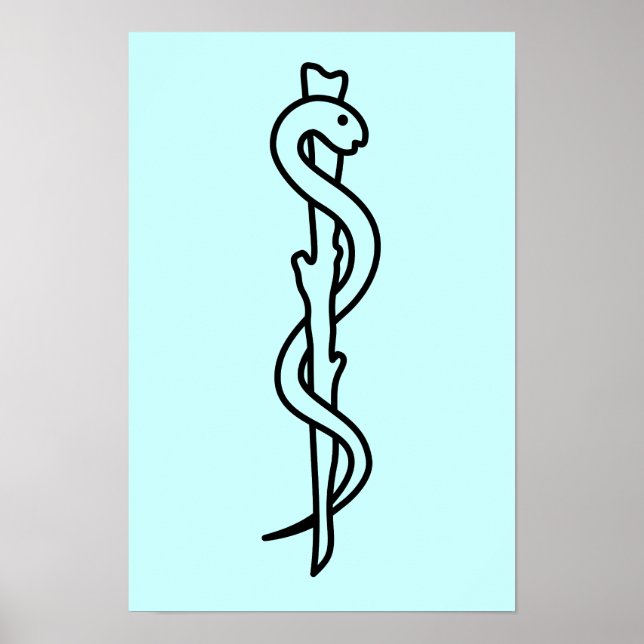 Póster Rod de Asclepius [símbolo médico] (Frente)