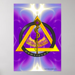 PÓSTER ROD DE SÍMBOLO DE DENTISTRÍA ASCLEPIUS