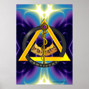 PÓSTER ROD DE SÍMBOLO DE DENTISTRÍA ASCLEPIUS