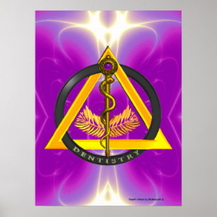 PÓSTER ROD DE SÍMBOLO DE DENTISTRÍA ASCLEPIUS