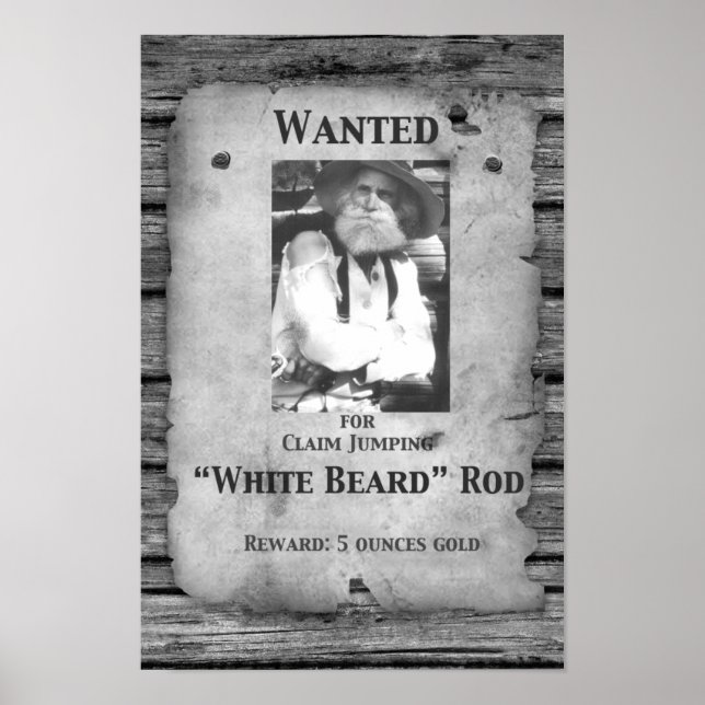 Póster "Rod Series" Poster "Wanted for Claim Jumping" (Frente)
