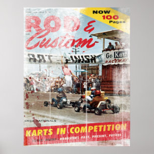 Póster Rod y Personalizado, Karts en la publicidad de la