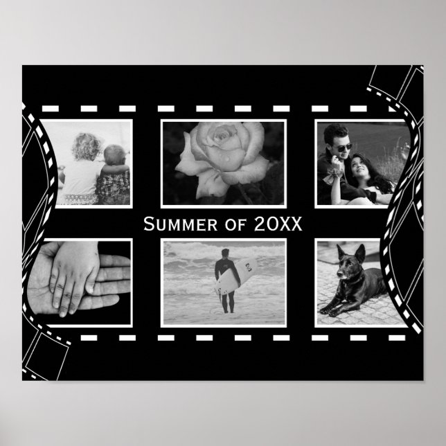 Póster Rodal de película blanco y negro (Frente)