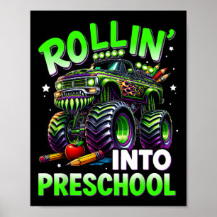 Póster Rodando hacia el monstruo de preescolar Camión vol