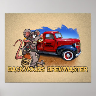 Póster Roddy Rat Fink Style Moonshine Brewmaster Personal