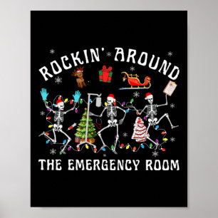 Póster Rodeando La Sala De Emergencia El Esbozo De La Enf