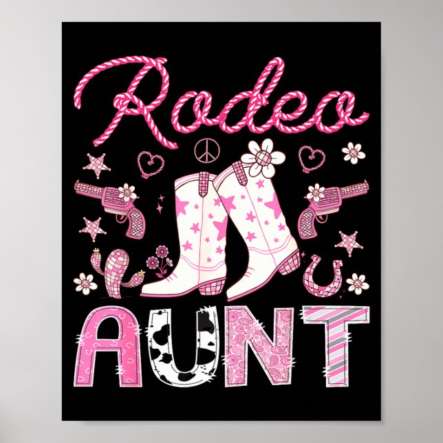 Póster Rodeo Aunt Nk Cowgirl Western Coquette Birthday Gi (Frente)