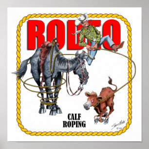 Póster Rodeo Calf Roper