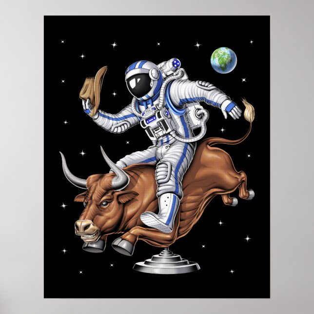 Póster Rodeo Cowboy astronauta (Frente)