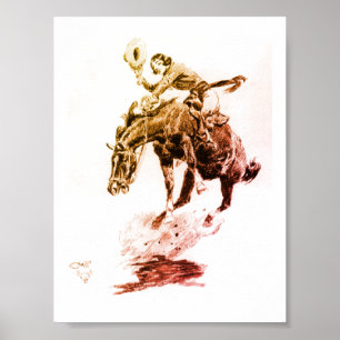Póster Rodeo Cowgirl (por C.M. Russell)