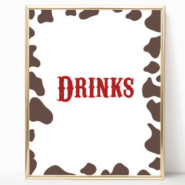 Póster Rodeo de Cowboy Rótulo Fiesta de mesa occidental