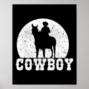 Póster Rodeo de equitación Cowboy Caballo montando gráfic