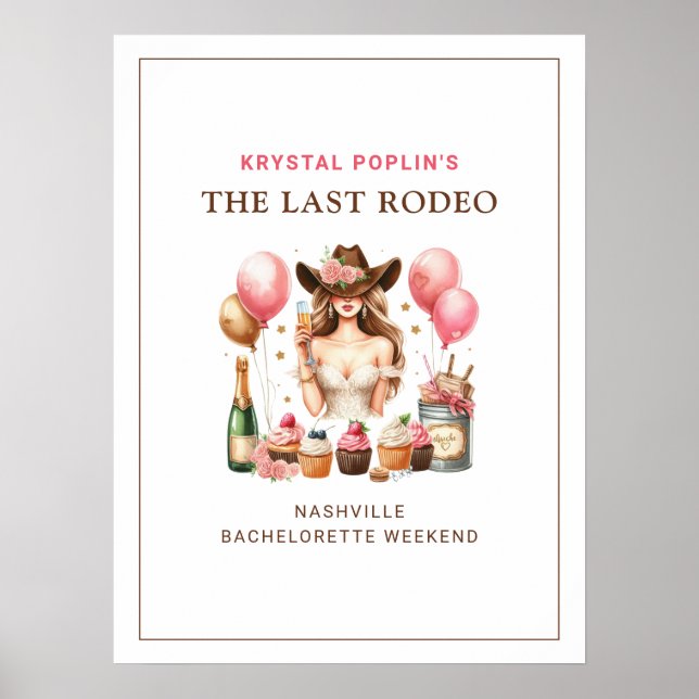 Póster Rodeo occidental de Cowgirl (Frente)