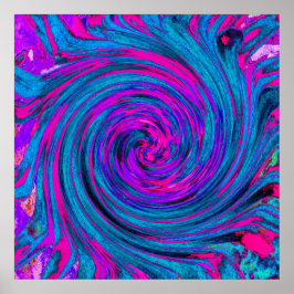 Póster Rodeo Rosa, Púrpura y Azul Abstracto Retro Torbell