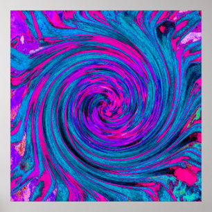 Póster Rodeo Rosa, Púrpura y Azul Abstracto Retro Torbell
