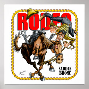 Póster Rodeo Saddle Bronc Rider Print