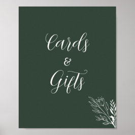 Póster ROE Dusky Green & White Cards Gifts Rótulo