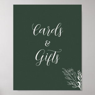 Póster ROE Dusky Green & White Cards Gifts Rótulo
