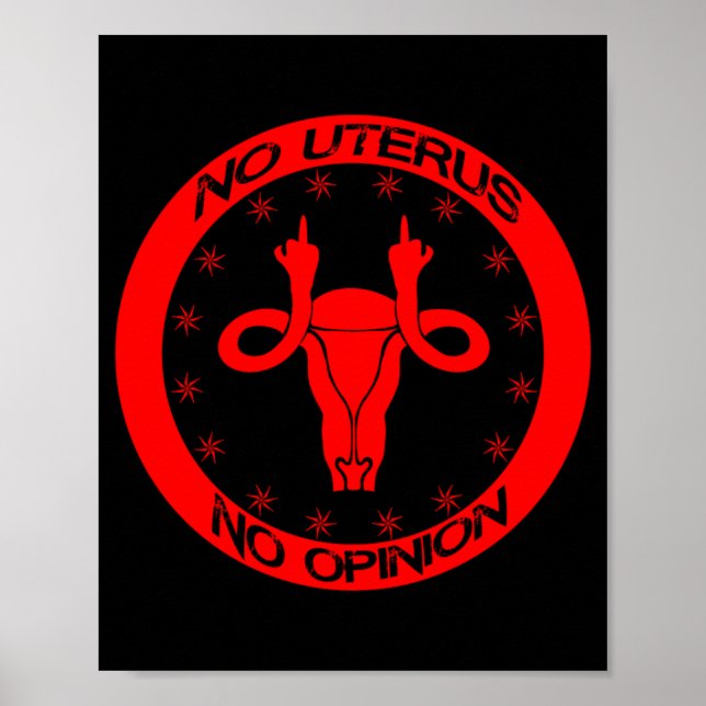 Póster roe v wade no uterus no hay opinión (Frente)