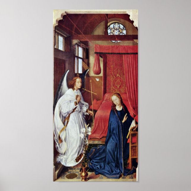 Póster Rogier van der Weyden - La Anunciación (Frente)