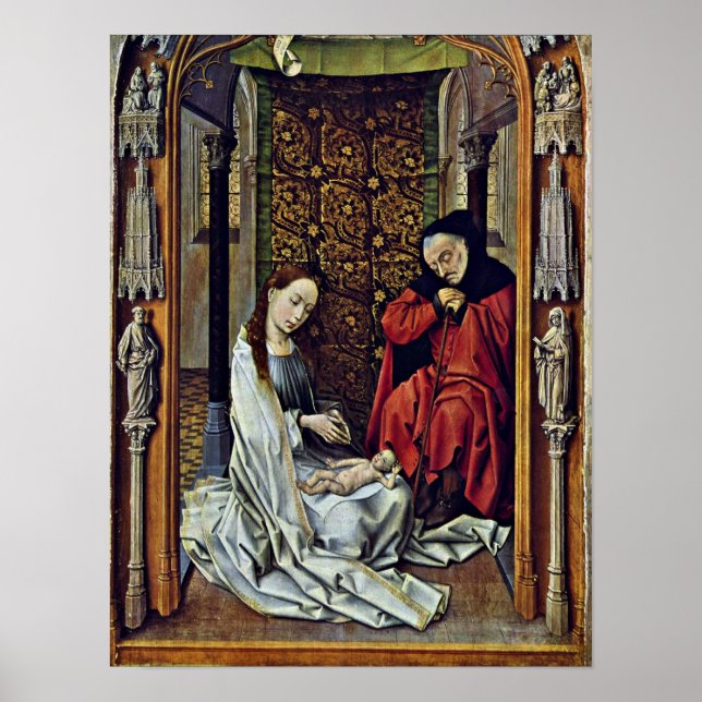 Póster Rogier van der Weyden - Nacimiento de Cristo (Frente)