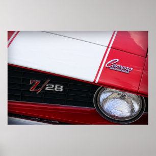 Póster Rojo 1969 de Chevy Camaro Z/28