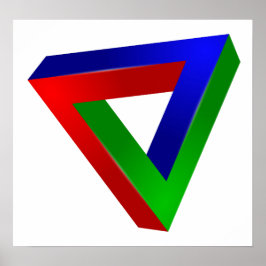 Póster rojo-41230 ILUSIONES ÓPTICAS TRIÁNGULO FORMA TWIST