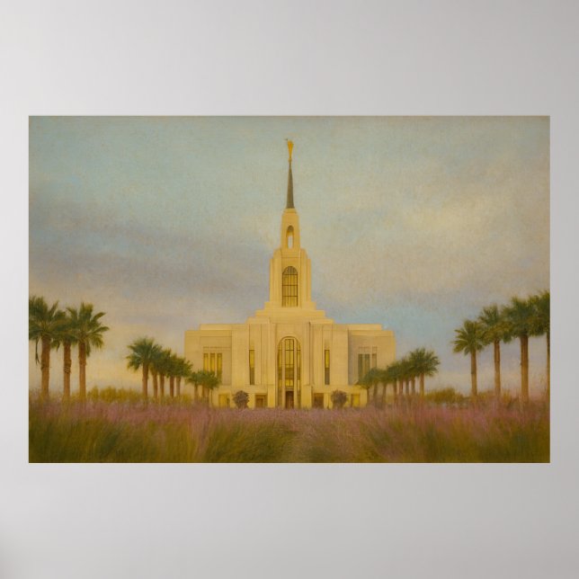 Póster Rojo Acantilados Utah Temple Painting™ LDS Poster  (Frente)