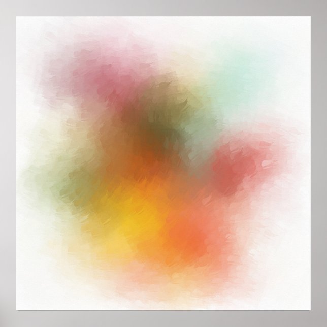 Póster Rojo Amarillo Azul Verde Púrpura Rosa Moderno (Frente)