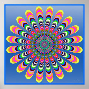 Póster Rojo amarillo brillante del verde azul