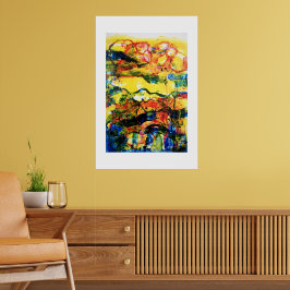 Póster Rojo, azul, amarillo.