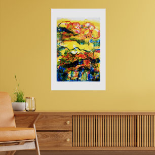 Póster Rojo, azul, amarillo.