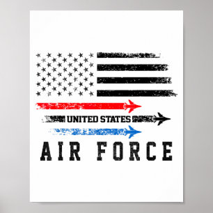 Póster Rojo Blanco Azul Fuerza Aérea Sobrevolar Orgulloso