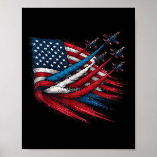 Póster Rojo Blanco Azul Patriótico Bandas De Combate De L