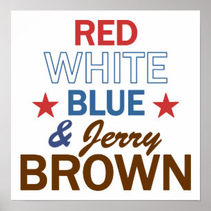 Póster Rojo, Blanco, Azul y Jerry Brown