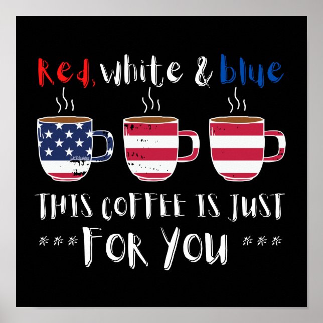 PÓSTER ROJO BLANCO Y AZUL ESTE CAFÉ ES SOLO... (Frente)