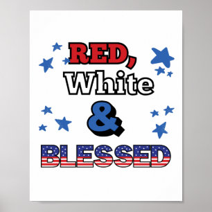 Póster Rojo, blanco y bendito