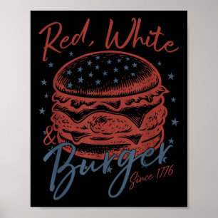 Póster Rojo, Blanco Y Burger Desde El Día De La Independe