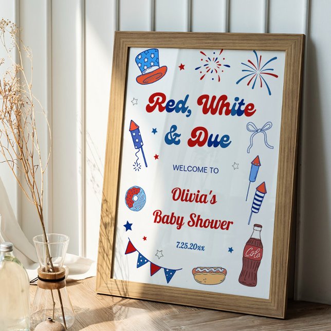 Póster Rojo Blanco y Debido Bienvenida a la Fiesta de Beb (Subido por el creador)