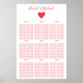 Póster rojo bonito y blanco