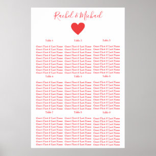 Póster rojo bonito y blanco