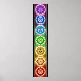 Póster Rojo chakra, naranja, amarillo, verde, turquesa, í