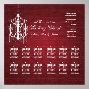 Póster Rojo de candelabro de la barra de asientos del bod