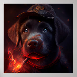 Póster Rojo de perro poster