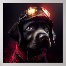Póster Rojo de perro poster