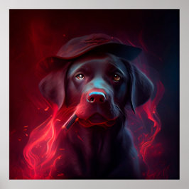 Póster Rojo de perro poster