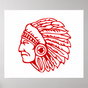 Póster Rojo de piel roja